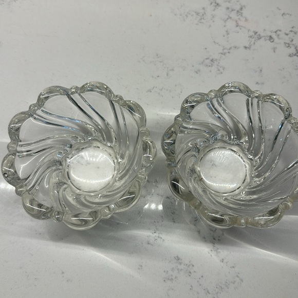 MIKASA Peppermint Clear Crystal Swirl Scalloped Edge Bowl Candy Candle D… - Picture 2 of 7